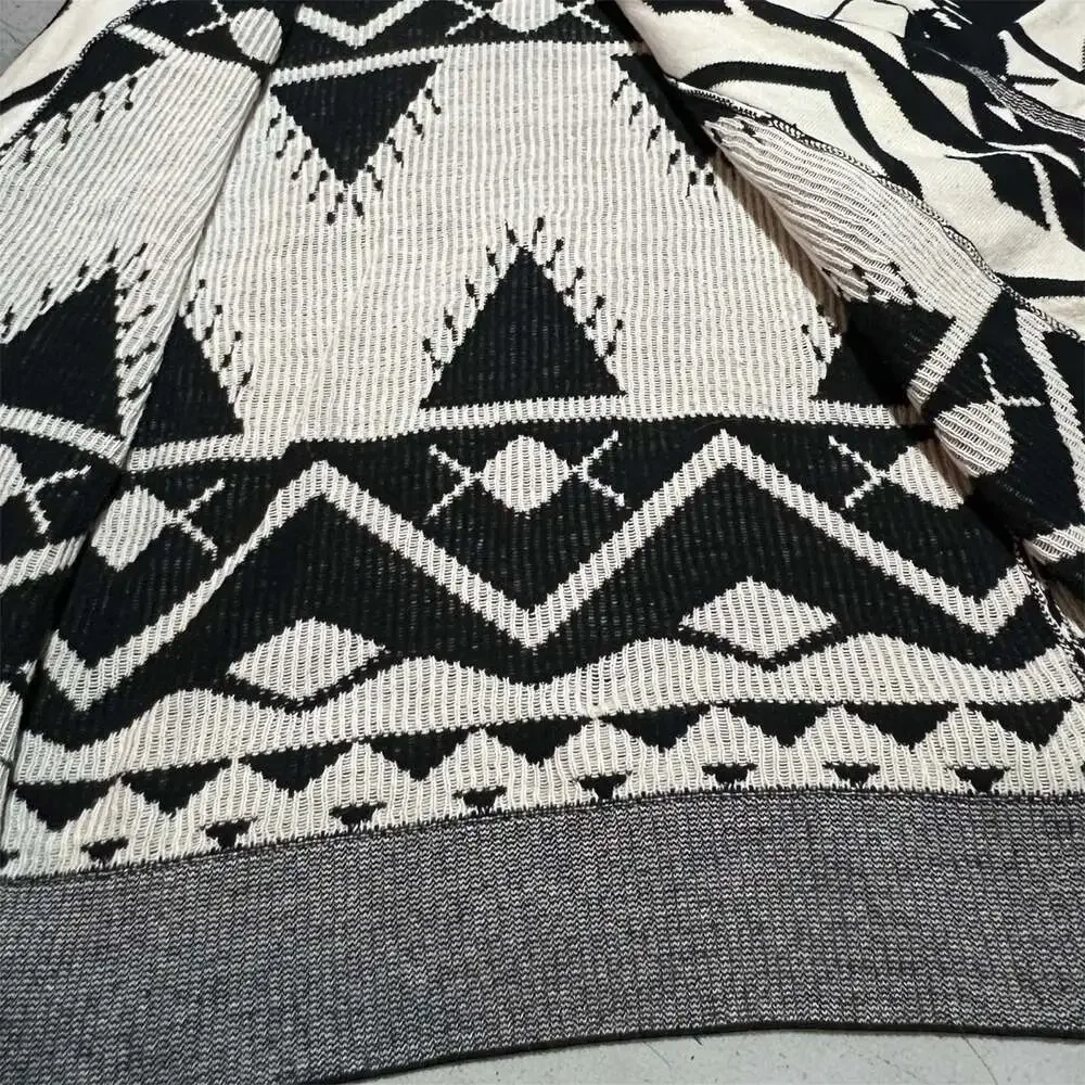 St. John's Bay Women's Aztec Tribal Print Open Front Long Cardigan Sweater - Picture 2 of 8
